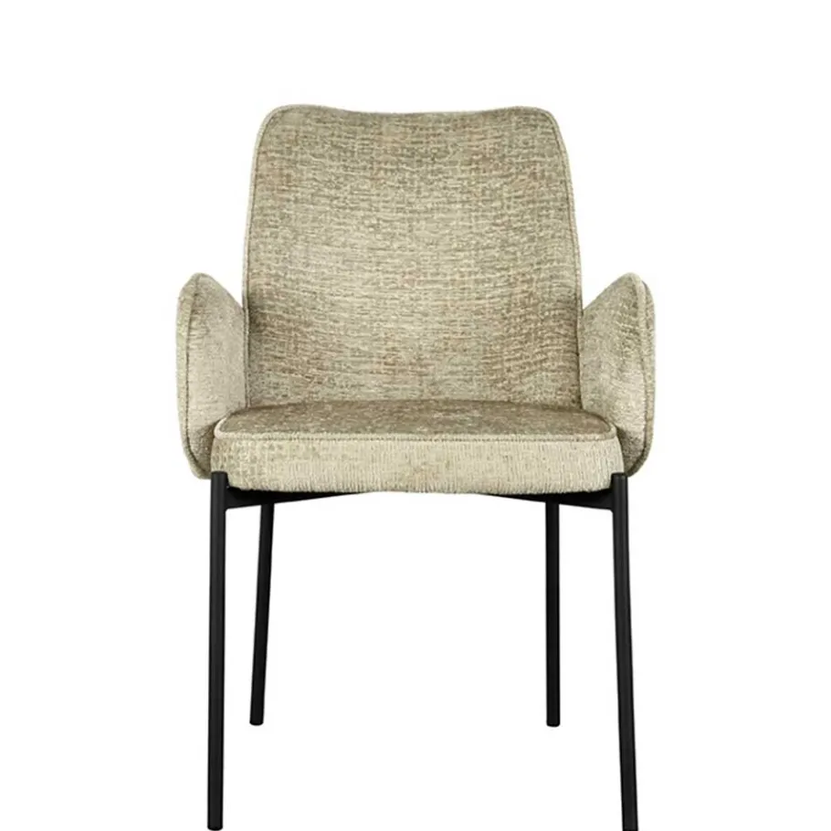 Outlet Wohnen Struktursamt Polsterstuhl in Beige - Celona (2er Set)