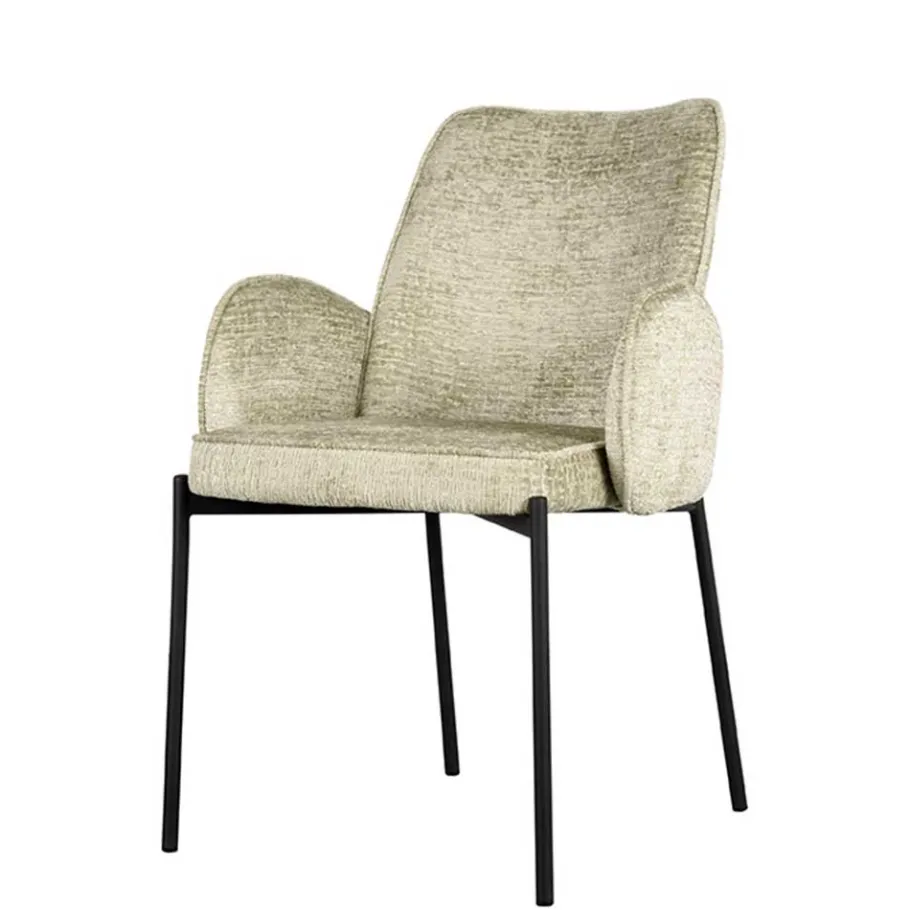 Outlet Wohnen Struktursamt Polsterstuhl in Beige - Celona (2er Set)