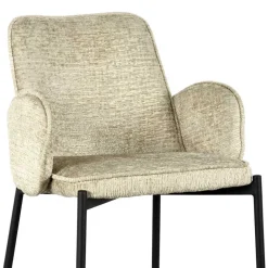 Outlet Wohnen Struktursamt Polsterstuhl in Beige - Celona (2er Set)