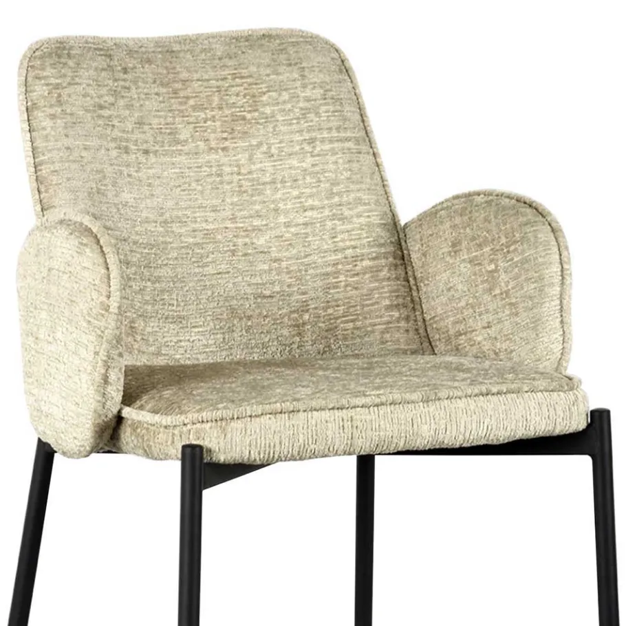 Outlet Wohnen Struktursamt Polsterstuhl in Beige - Celona (2er Set)