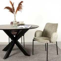 Outlet Wohnen Struktursamt Polsterstuhl in Beige - Celona (2er Set)