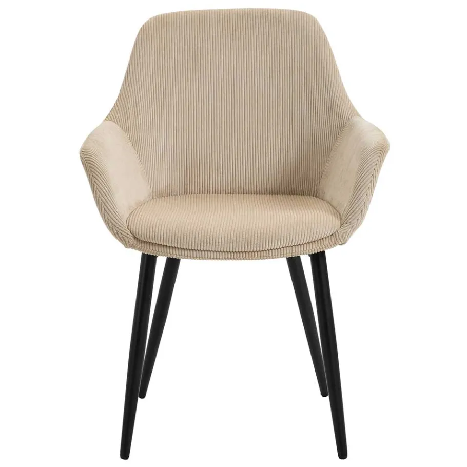 Outlet Wohnen Stuhl mit Cordbezug in Beige - Sensibil (2er Set)