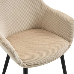 Outlet Wohnen Stuhl mit Cordbezug in Beige - Sensibil (2er Set)