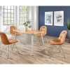 Clearance Wohnen Stylische Design Essgruppe in Orange Wancora mit Kunstleder Stühlen (fünfteilig)