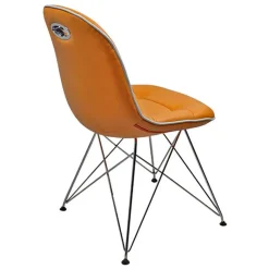 Clearance Wohnen Stylische Design Essgruppe in Orange Wancora mit Kunstleder Stühlen (fünfteilig)