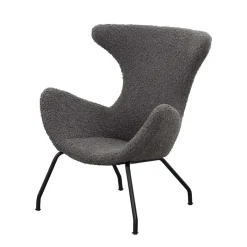 Best Wohnen Stylischer Sessel mit grauem Plüsch bezogen - Simple