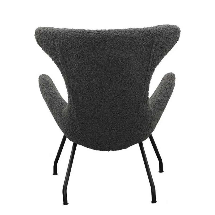 Best Wohnen Stylischer Sessel mit grauem Plüsch bezogen - Simple