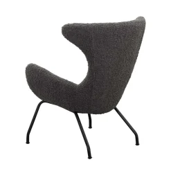 Best Wohnen Stylischer Sessel mit grauem Plüsch bezogen - Simple