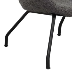 Best Wohnen Stylischer Sessel mit grauem Plüsch bezogen - Simple