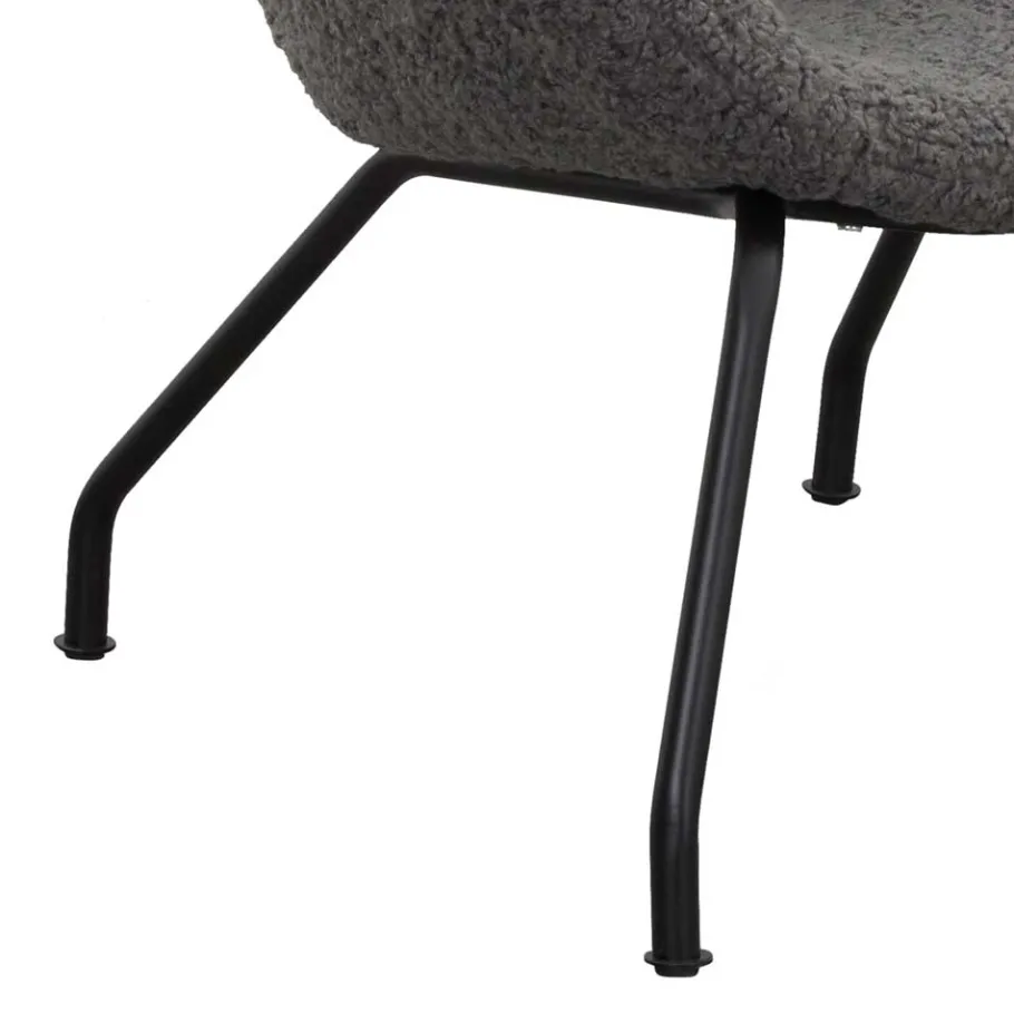 Best Wohnen Stylischer Sessel mit grauem Plüsch bezogen - Simple