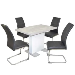 Clearance Wohnen Säulentisch & Schwingstühle Kombi - Bogna (fünfteilig)