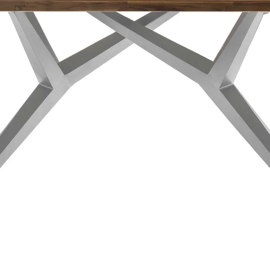 Discount Wohnen Teak Altholztisch mit Designgestell - Wemdi