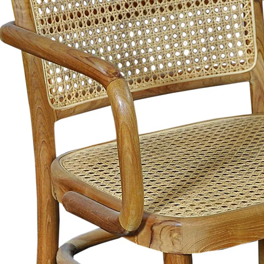 Sale Wohnen Teak Armlehnenstuhl mit Wiener Geflecht - Crasidio
