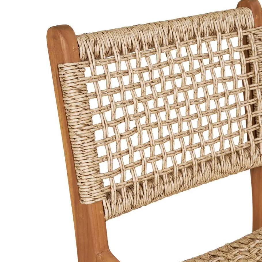 Sale Wohnen Teak Barstühle mit Kordelgeflecht - Merlan