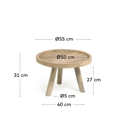 Online Wohnen Teak Couchtisch mit Drei-Bein-Gestell - Marcel