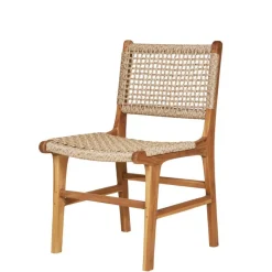 Discount Wohnen Teak Holzstühle mit Kordelgeflecht - Merlan (2er Set)