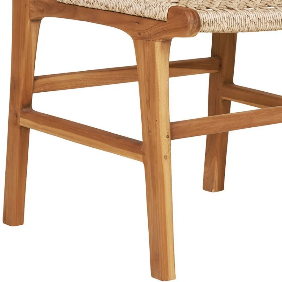 Discount Wohnen Teak Holzstühle mit Kordelgeflecht - Merlan (2er Set)