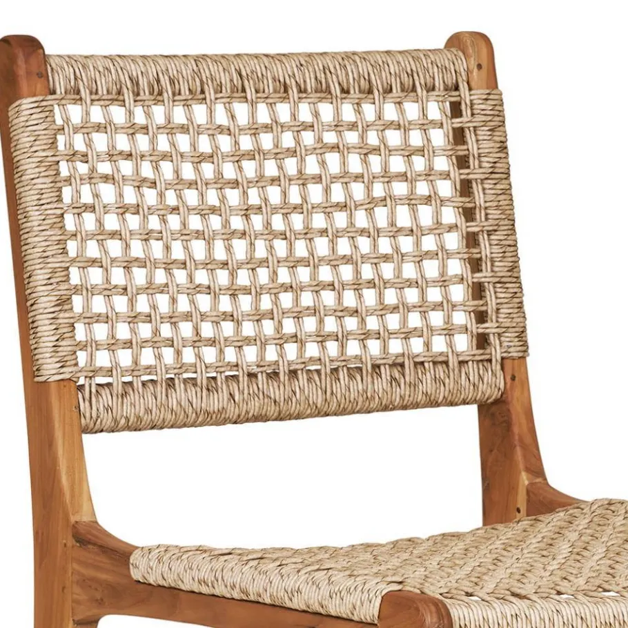 Discount Wohnen Teak Holzstühle mit Kordelgeflecht - Merlan (2er Set)