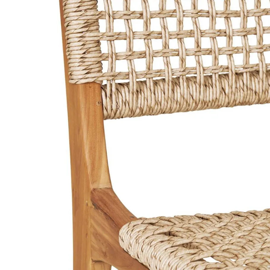 Discount Wohnen Teak Holzstühle mit Kordelgeflecht - Merlan (2er Set)