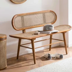 Sale Wohnen Teak Wohnraum Bank mit Wiener Geflecht - Feliana