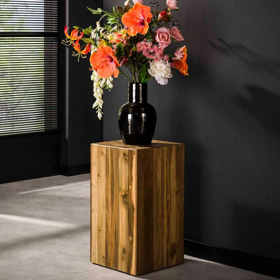 New Wohnen Teakholz Blumensäule modern-rechteckig - Diskus