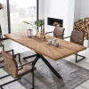 Discount Wohnen Teakholz Esszimmertisch mit Spider Gestell - Saconso