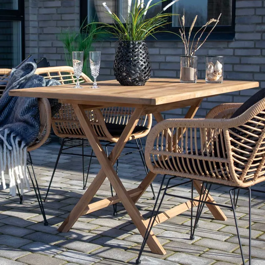 Clearance Wohnen Teakholz Garten Klapptisch in 120x80 cm - Vienna