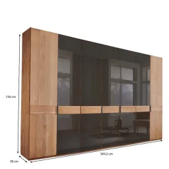 Discount Wohnen Teilmassiver Schrank mit sieben Türen - Hung