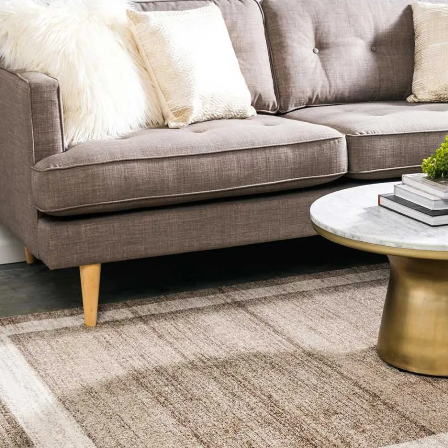 Online Wohnen Teppich in Beige Braun Kurzflor - Osiko