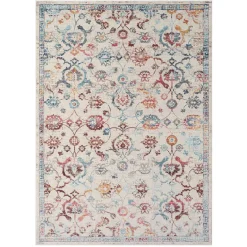 New Wohnen Teppich in Creme mit buntem Floral-Muster - Genyna