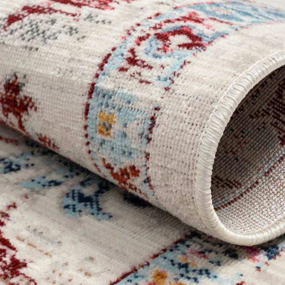 New Wohnen Teppich in Creme mit buntem Floral-Muster - Genyna