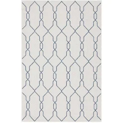 New Wohnen Teppich Indoor oder Outdoor in Creme und Dunkelblau - Asbro