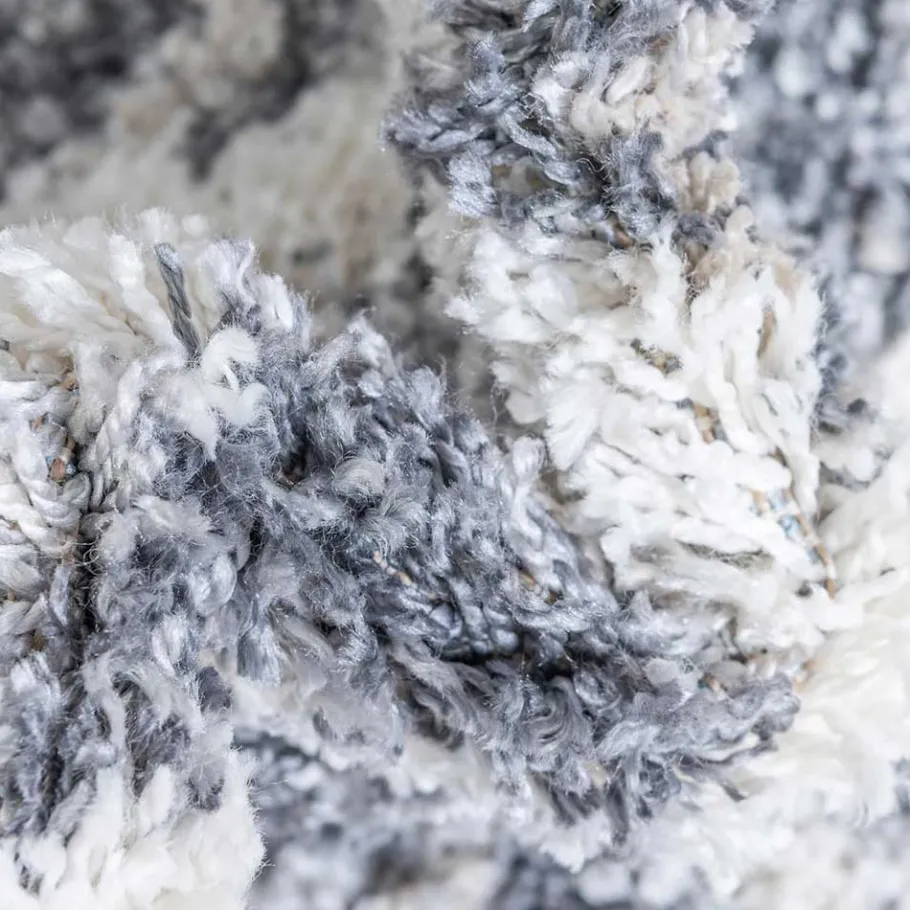New Wohnen Teppich mit handgeflochtenen Fransen in Creme und Grau - Juwan
