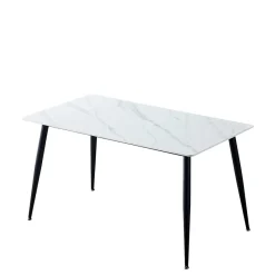 New Wohnen Tisch aus Sinterstein in weißer Marmor Optik - Prenza