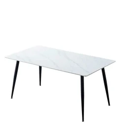 New Wohnen Tisch aus Sinterstein in weißer Marmor Optik - Prenza