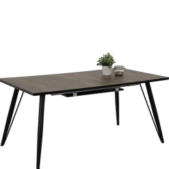 Discount Wohnen Tisch in dunkler Eiche Optik & Schwarz - Viridena