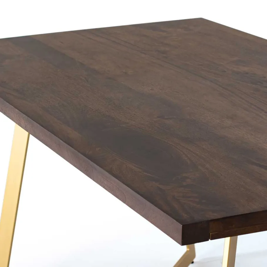 Discount Wohnen Tisch in Walnuss Braun Mangoholz - Feregato