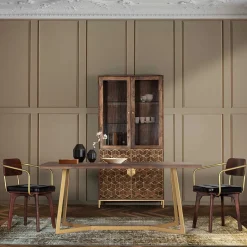 Discount Wohnen Tisch in Walnuss Braun Mangoholz - Feregato