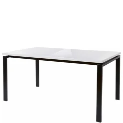 New Wohnen Tisch in Weiß Hochglanz & Schwarz - Casualy