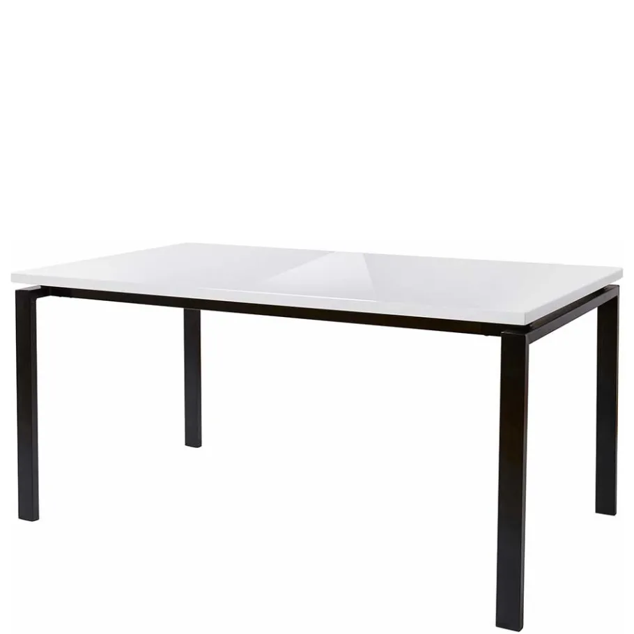 New Wohnen Tisch in Weiß Hochglanz & Schwarz - Casualy