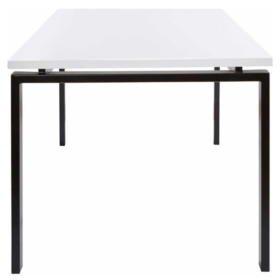 New Wohnen Tisch in Weiß Hochglanz & Schwarz - Casualy