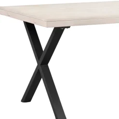 New Wohnen Tisch mit Whitewash Eichenplatte & X-Füßen - Durense