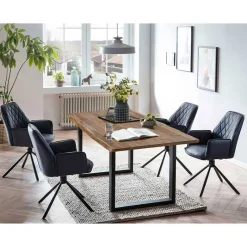 Sale Wohnen Tischgruppe mit Drehstühlen Set - Bravara (fünfteilig)