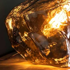 Wohnen Tischlampe in Stein Optik in Chromfarben - Globals