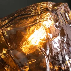 Wohnen Tischlampe in Stein Optik in Chromfarben - Globals