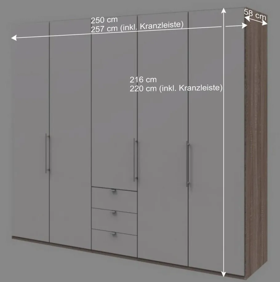 Clearance Wohnen Top Schlafzimmerschrank mit 2 Falttüren & Tür - Vaclyn