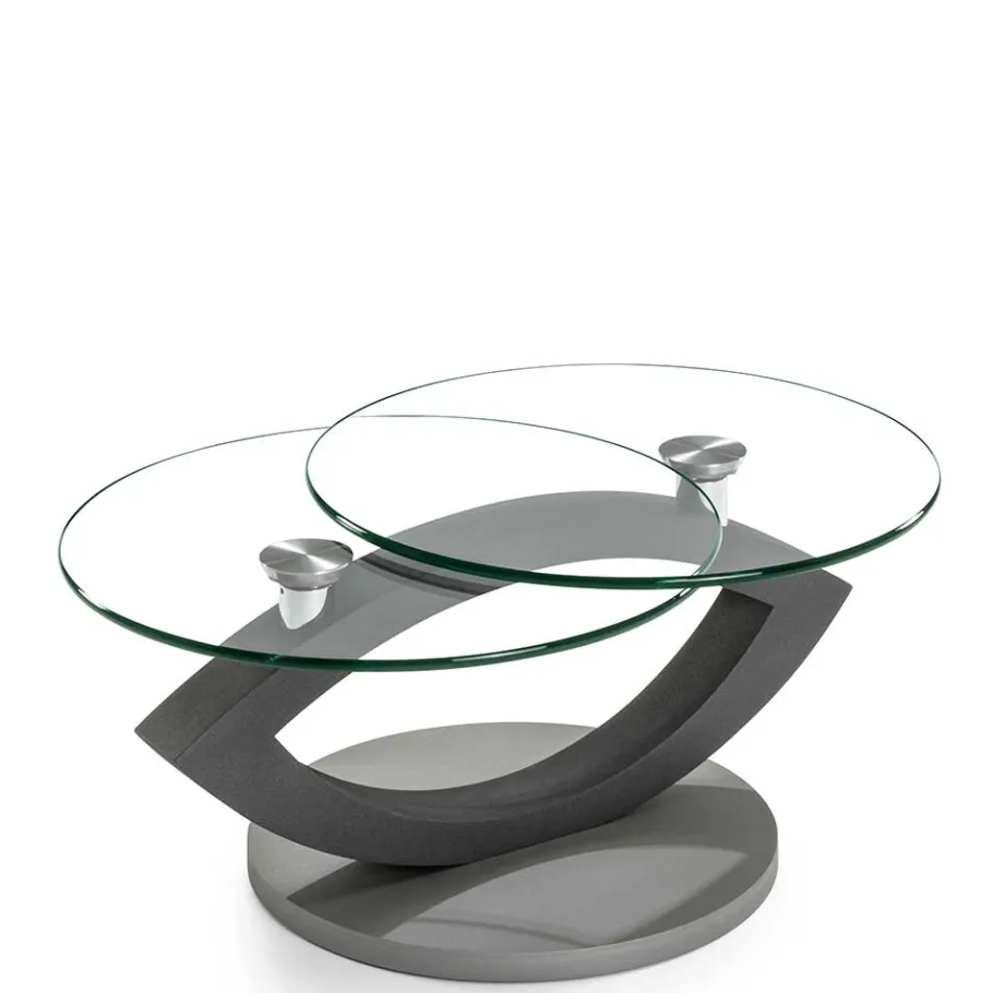 Best Wohnen Topp Couchtisch mit 2 runden Glasplatten - Annely