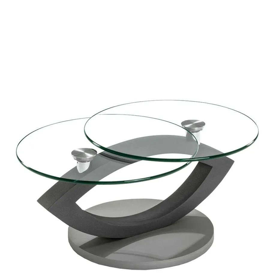 Best Wohnen Topp Couchtisch mit 2 runden Glasplatten - Annely