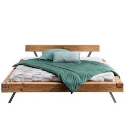 Outlet Wohnen Topp Industry Doppelbett mit Wildeiche Balken - Haveling