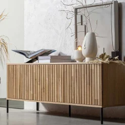 Hot Wohnen Türen-Sideboard in Eiche & Schwarz - Banyo